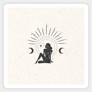 Sitting Sun Moon Goddess Sticker